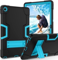 NIKCORP Oklopna zaštitna maska za Samsung Galaxy Tab A8 10.5" sa stalkom trodijelna silikonska futrola, crna